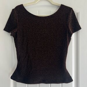Elegant Black Glitter Women's Top
